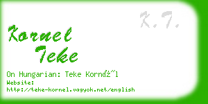 kornel teke business card